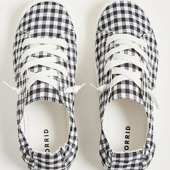 torrid Shoes - Torrid Size 10 plaid black & white sneaker
